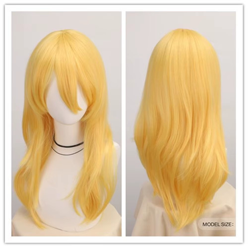 Long orange yellow wavy - long,