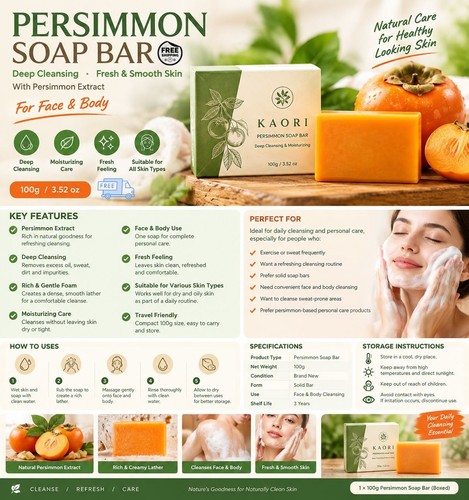 Kaori persimmon soap bar - persimmon,